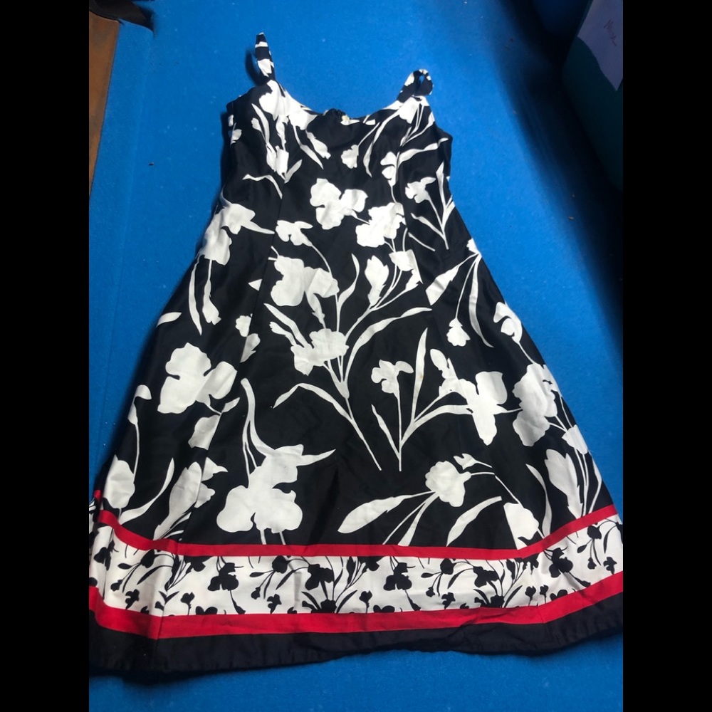 🌼3/$10🌼 Dress Barn Black and red floral dress Size 4